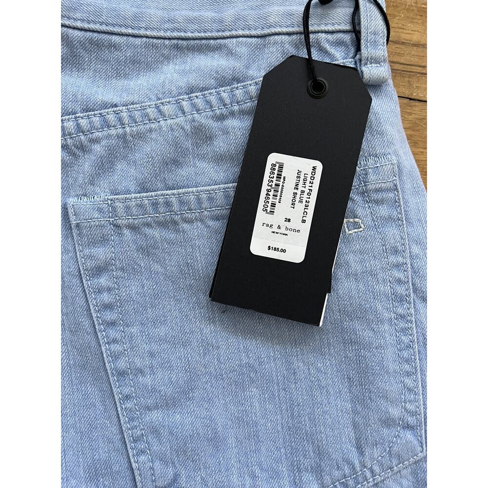 Rag & Bone light blue justine short women size 28 high rise Shorts A003007 - Picture 4 of 9